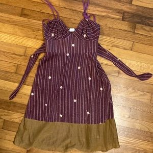 Tocca Whimsical Boho Purple Cotton Coquette Grunge Peasant Y2K Dress sz 4